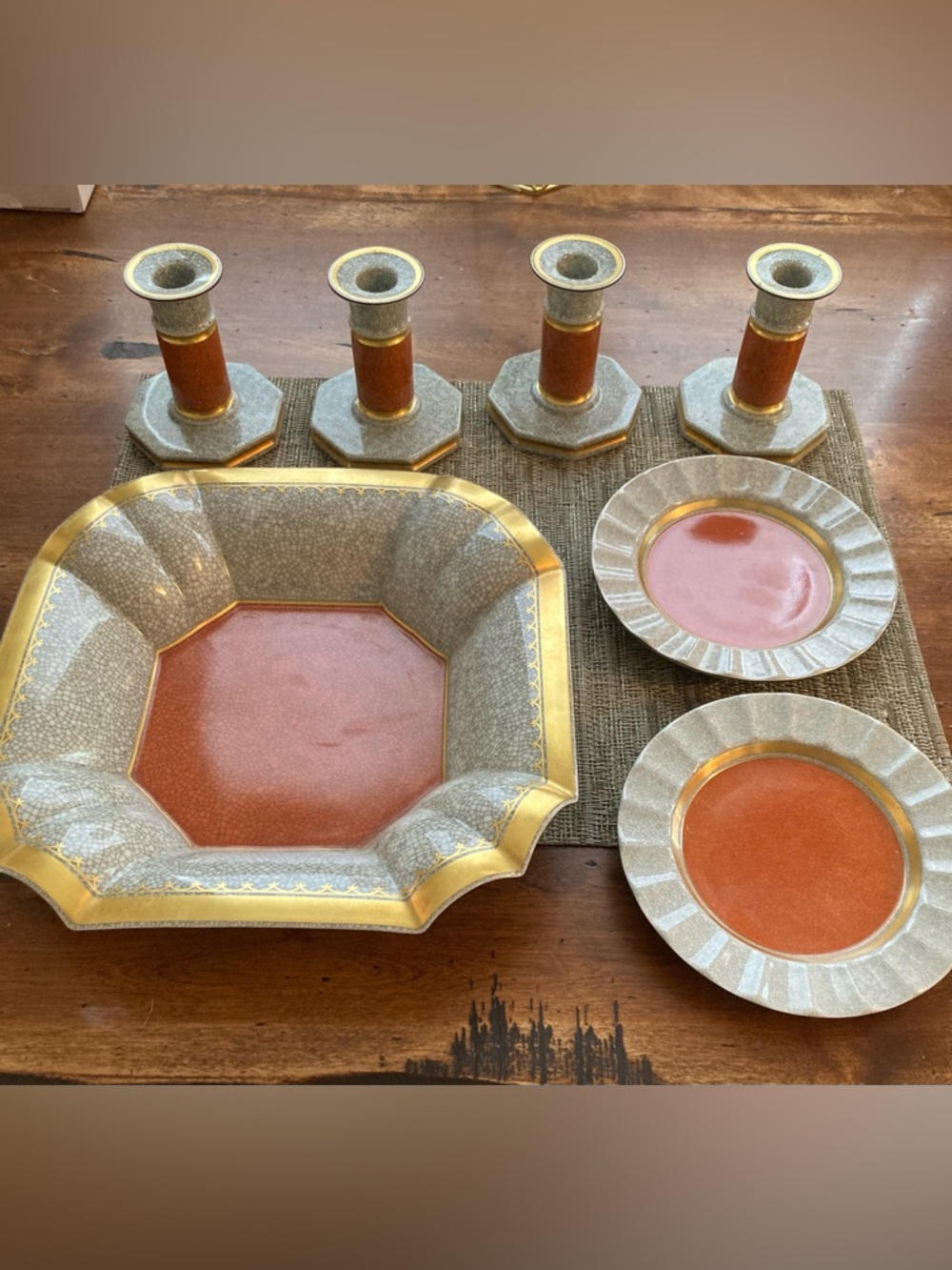 Royal Copenhagen Orange and Gold Trim  Set.